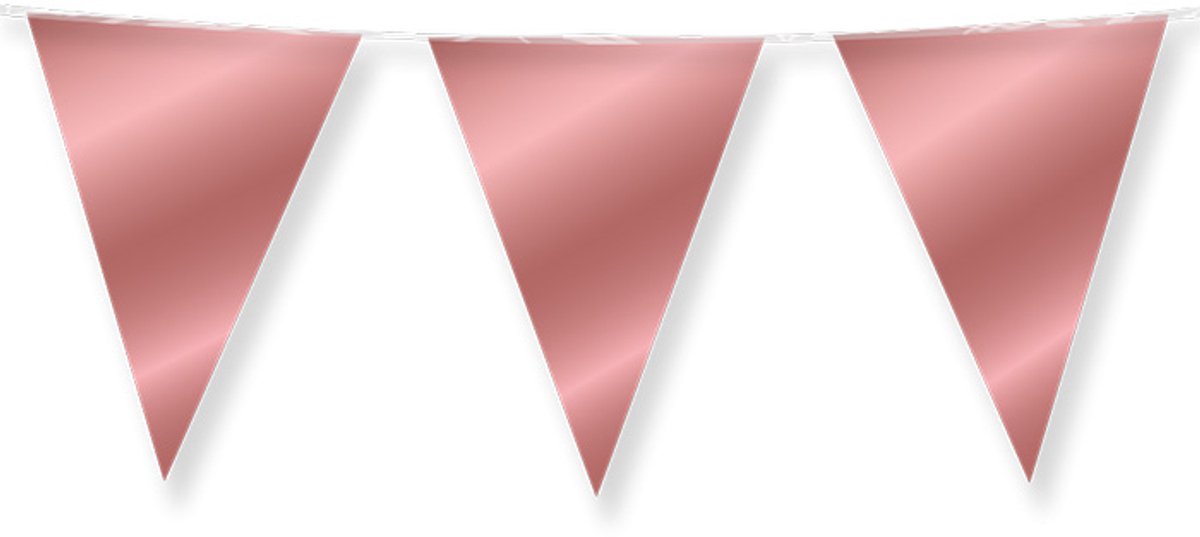 Dubbelzijdige vlaggenlijn | Set á 3 stuks | Lengte: 10 meter | Kleur: Rosé goud